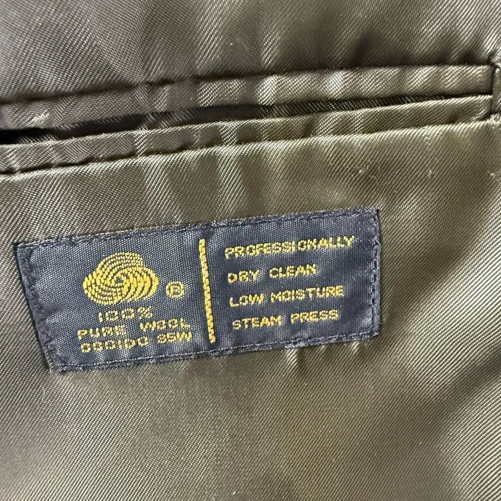 Jones New York‎ Blazer Jacket Men 46R Gray 98% Wool Long Sleeve Single Breasted